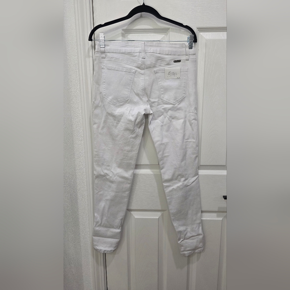 KanCan White Denim with Branded Metal Accent